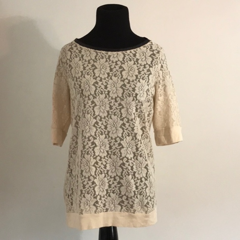 The Limited cream lace top